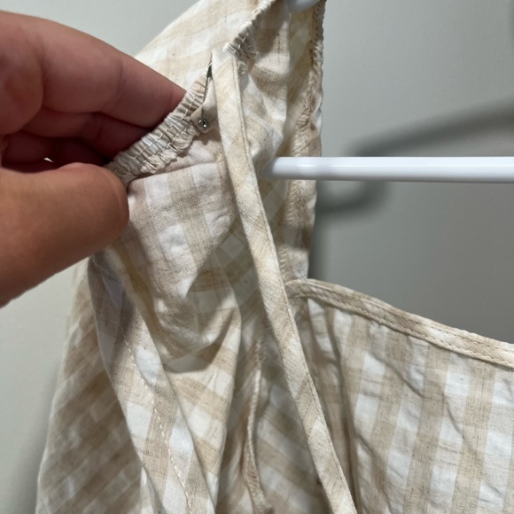 Tan and white tie backless H&M top - Picture 4 of 4